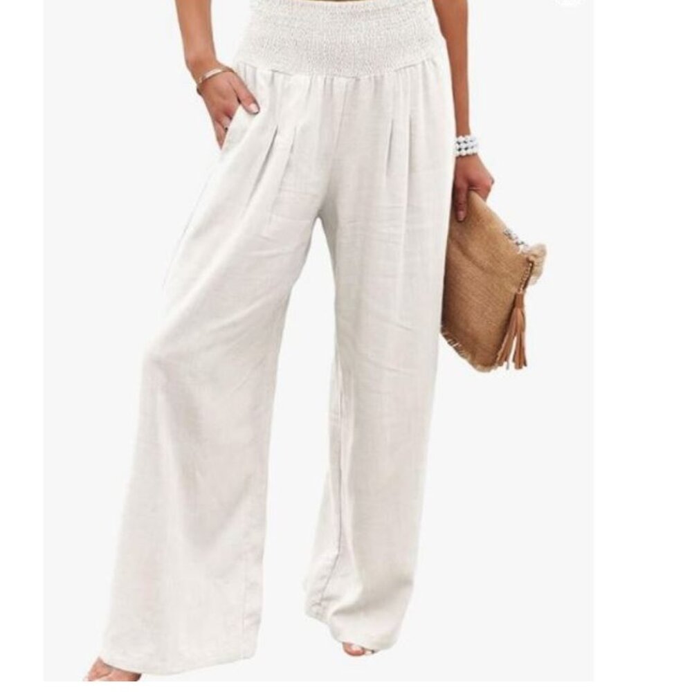 Women's Wide Leg Pants - Cream
